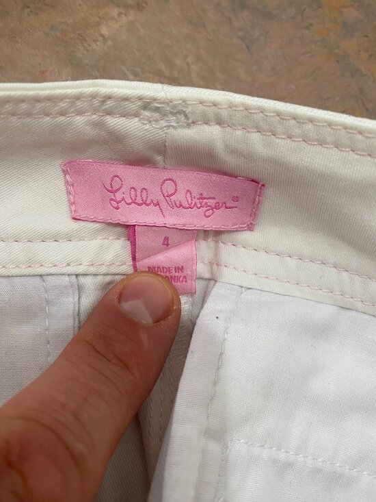 Lilly Pulitzer White Cotton Shorts Size 4 Classic Preppy Summer Casual - Picture 4 of 6